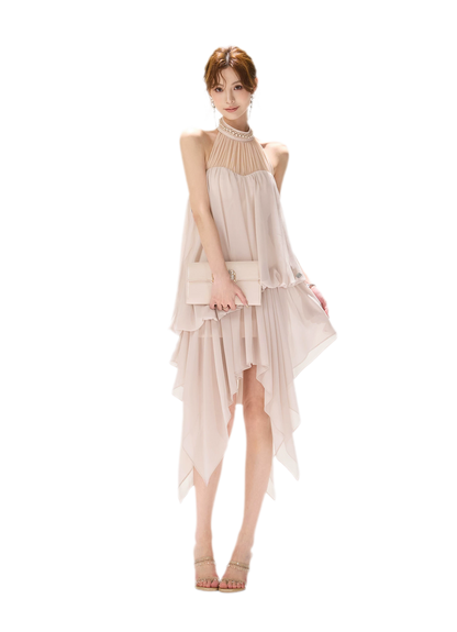CYNR Pearl Halter Midi Dress – view 8