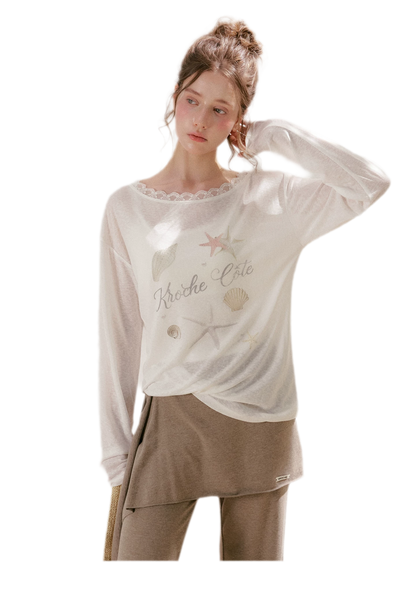 Lace Starfish Print Tee
