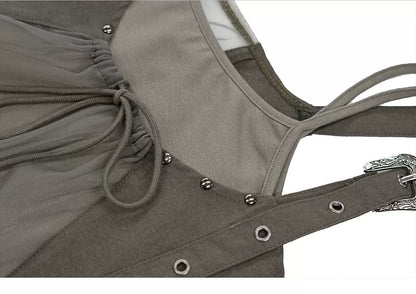 Mesh Layered Strap Dress