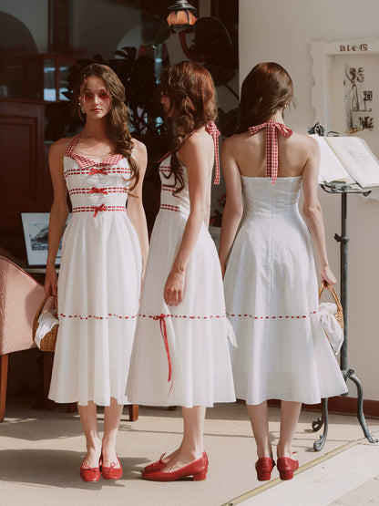 Cotton Embroidered Halter Dress