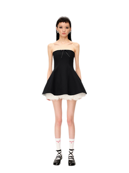 Structured Tulle A-Line Dress