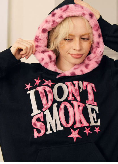 Fleece Faux-Fur Appliqué Hoodie