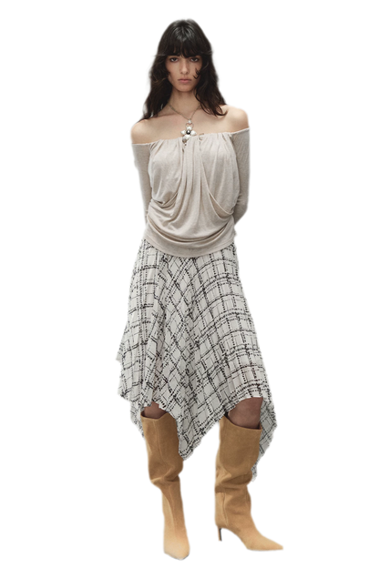 Tencel Wool Off-Shoulder Top