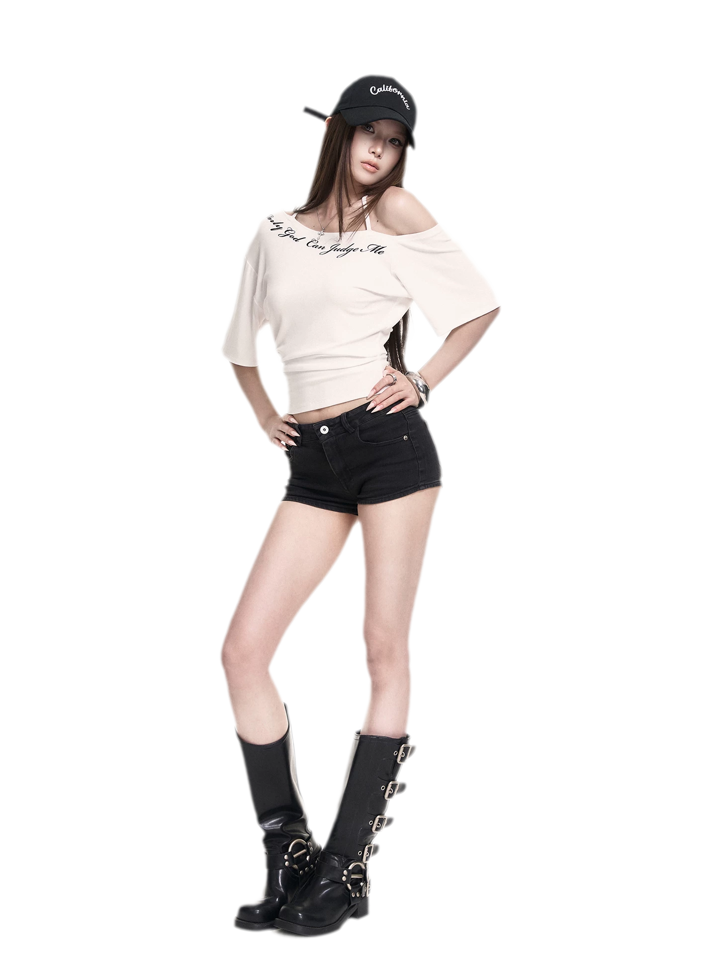 Asymmetric Halter Crop Tee