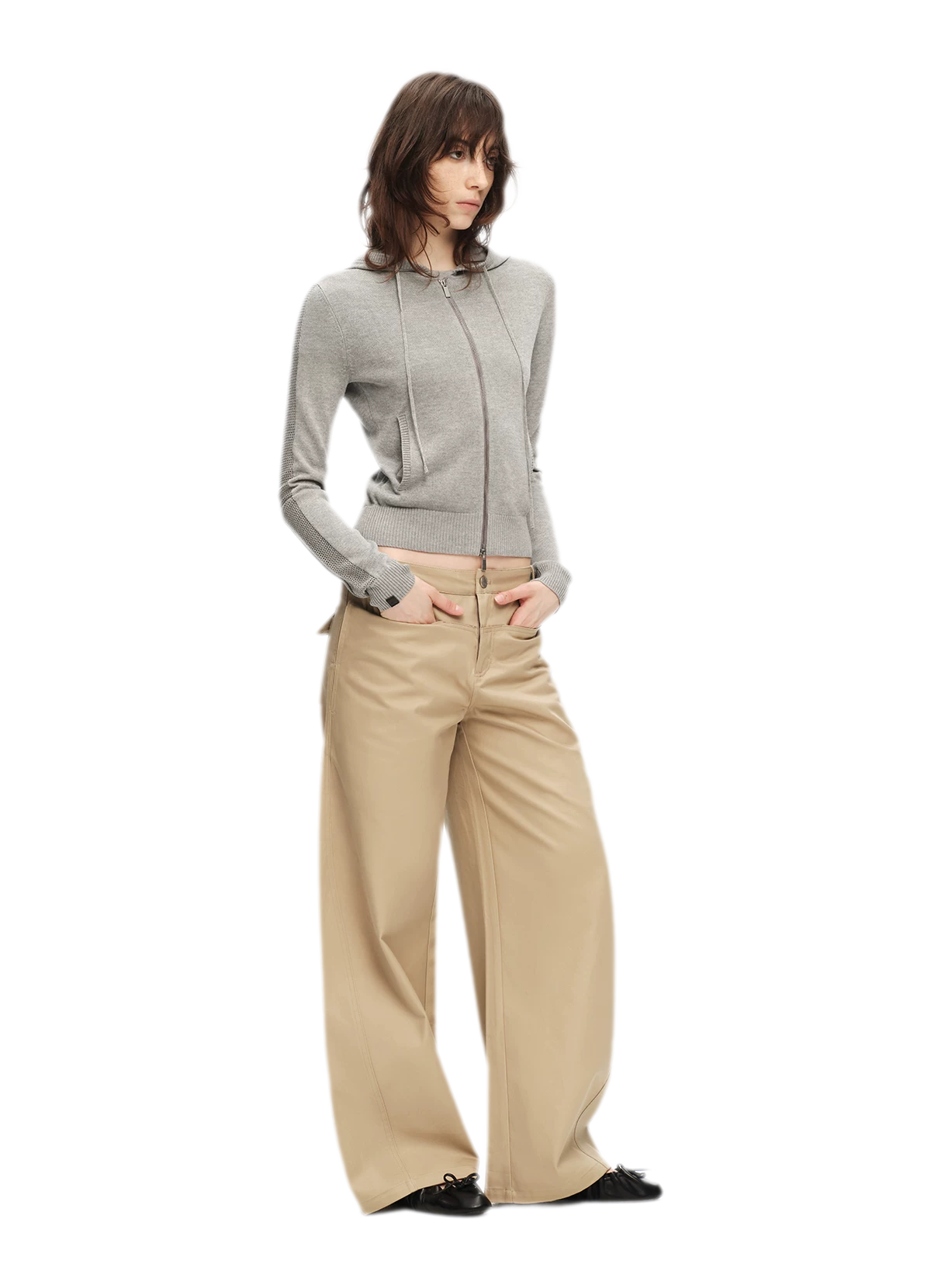 Viscose Honeycomb Hooded Cardigan