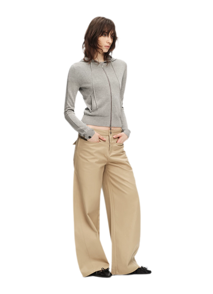 Viscose Honeycomb Hooded Cardigan
