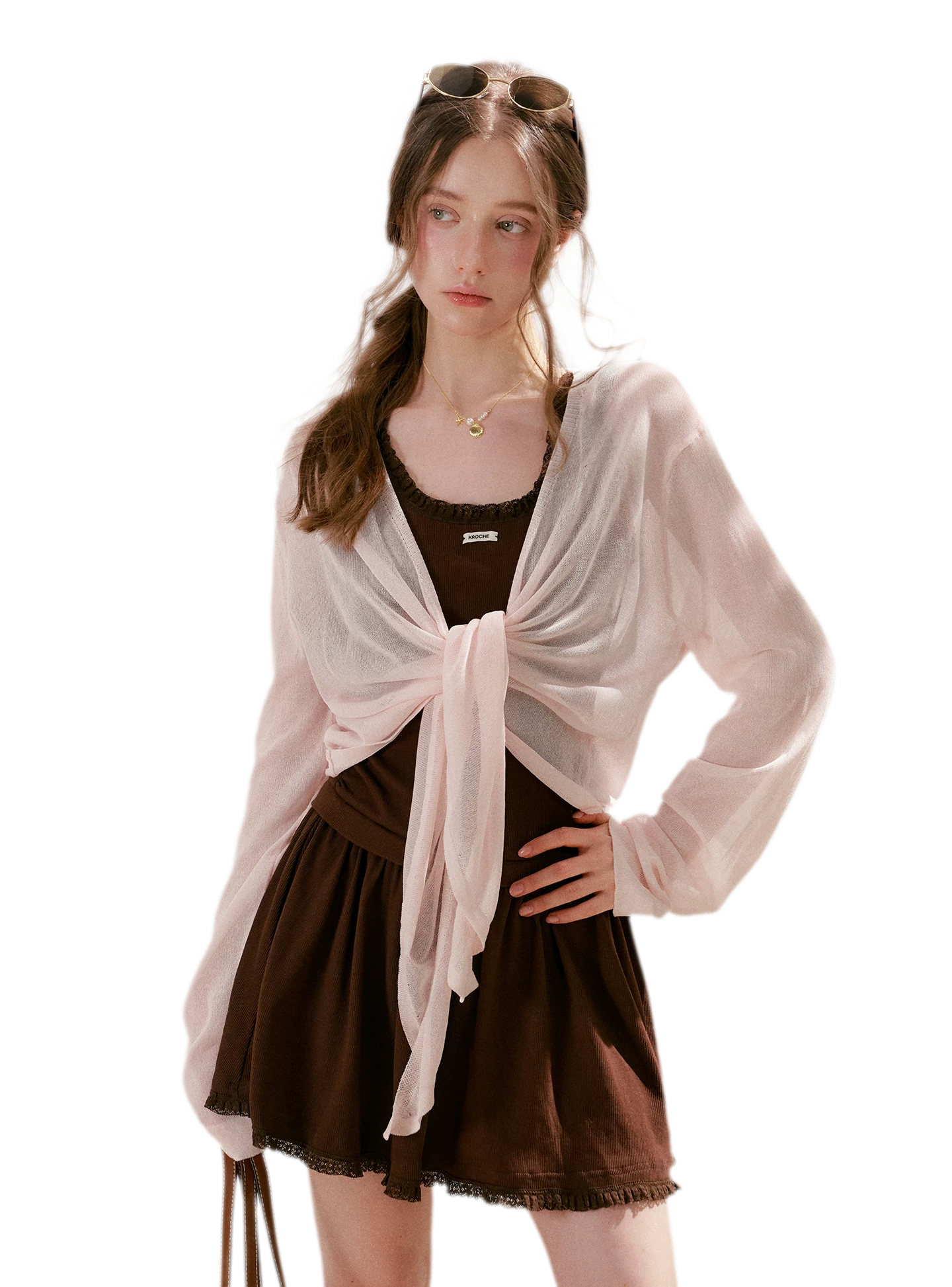 Airy Layered Short Knit Cardigan