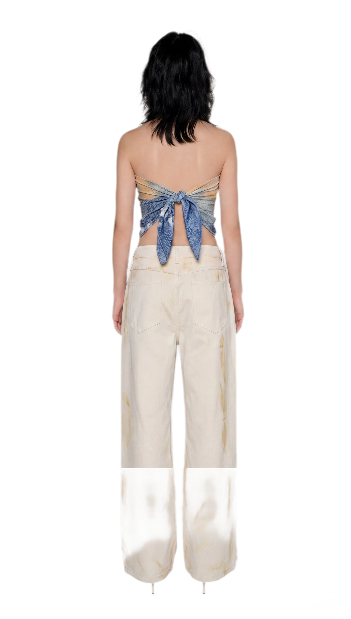 Denim Print Silk Scarf