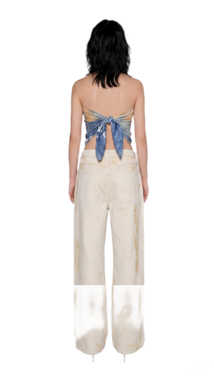 Denim Print Silk Scarf