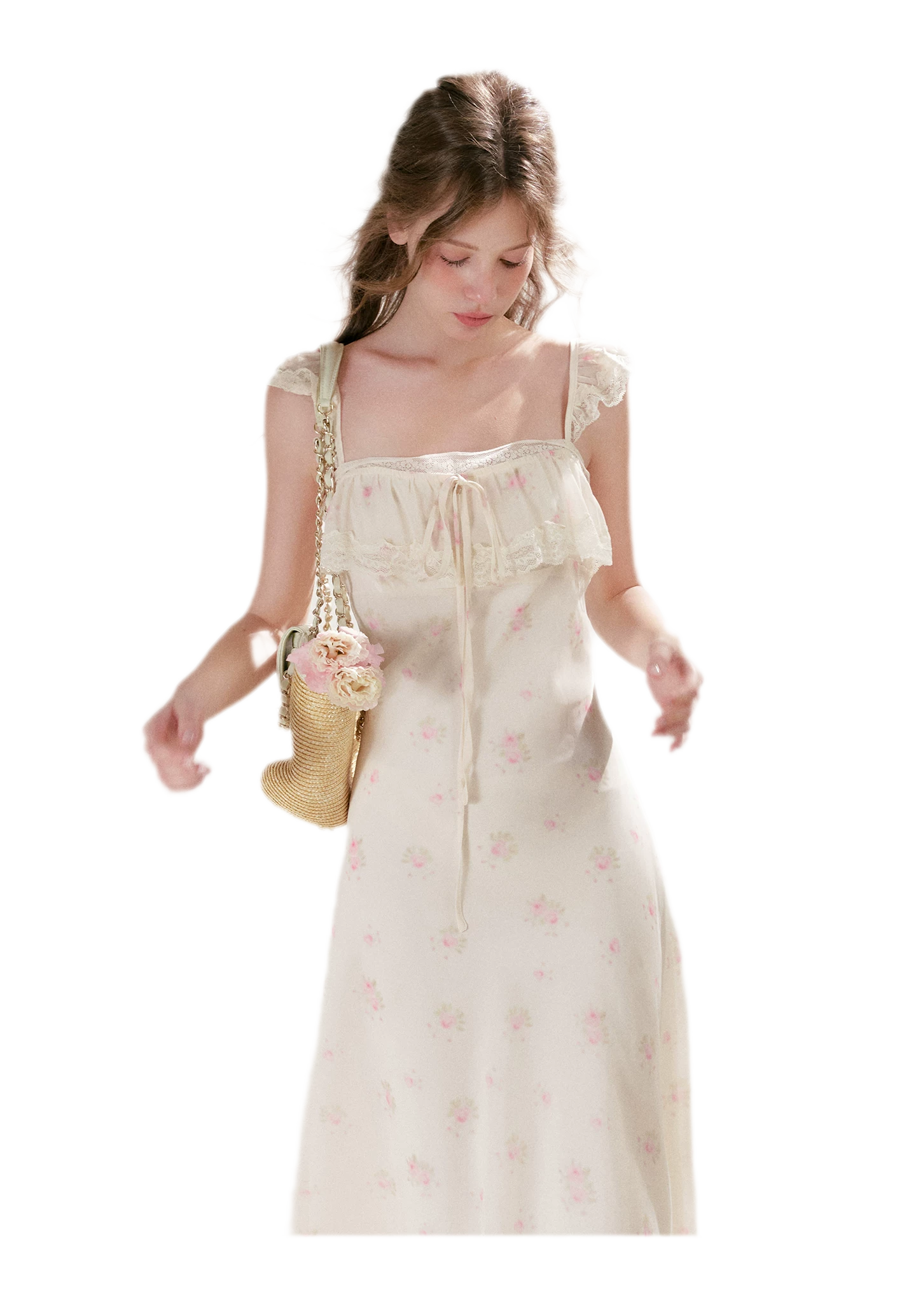 Rose Print Lace Dress