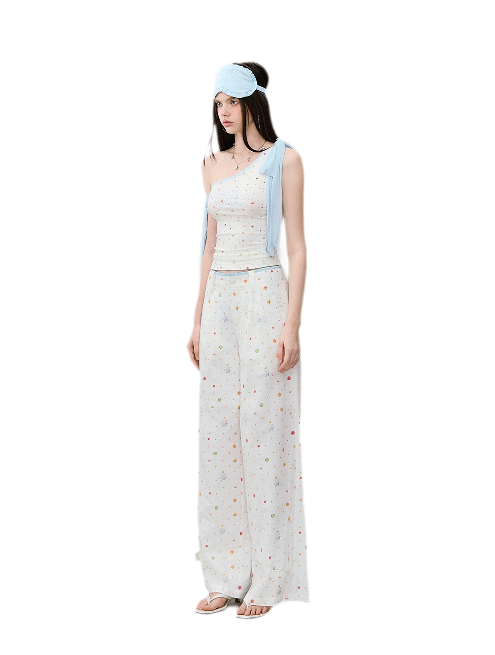 Printed Wide-Leg Pants