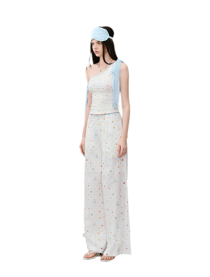 Printed Wide-Leg Pants
