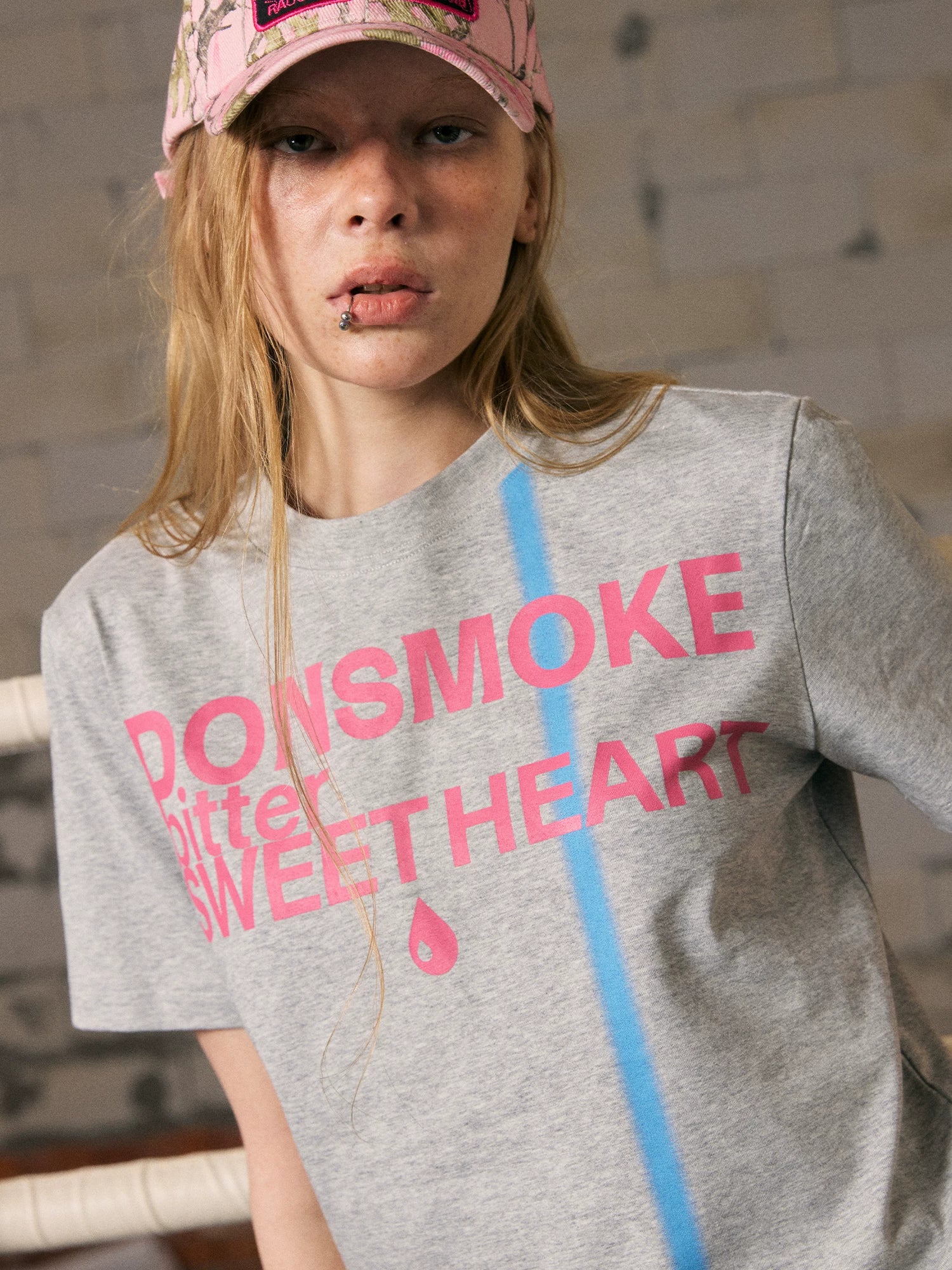 Striped Slogan T-shirt
