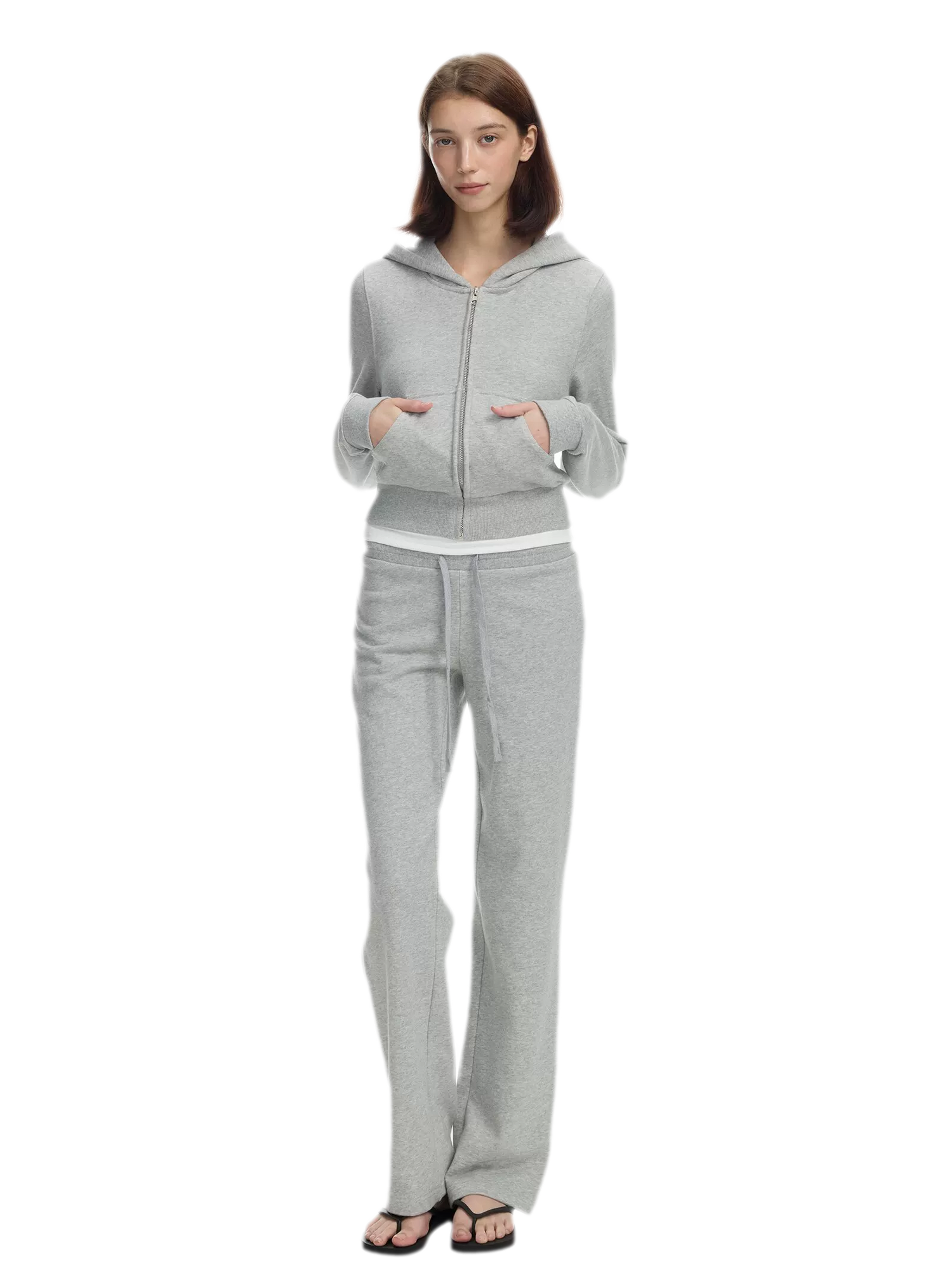Washed Ribbed Low-Rise Sweatpants
