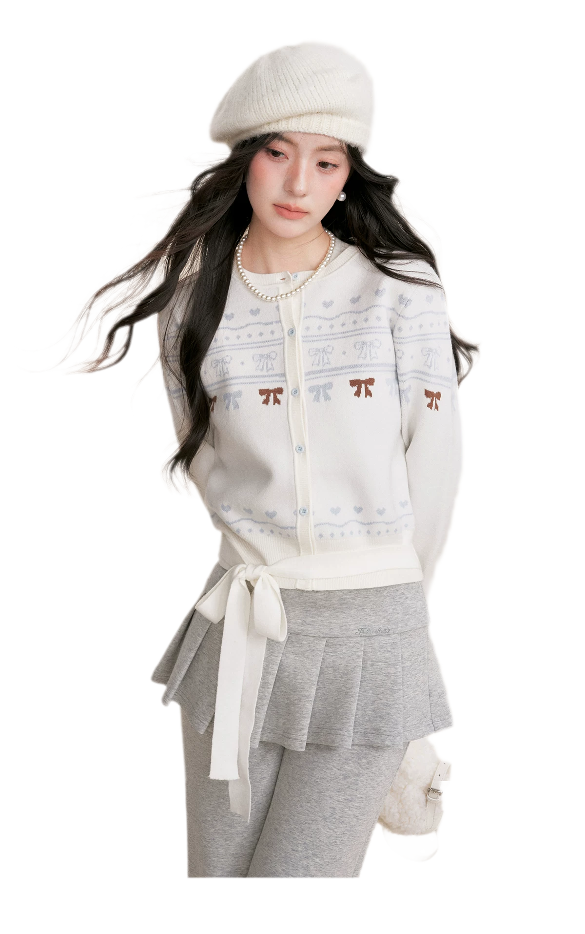 Fair Isle Tie Cardigan