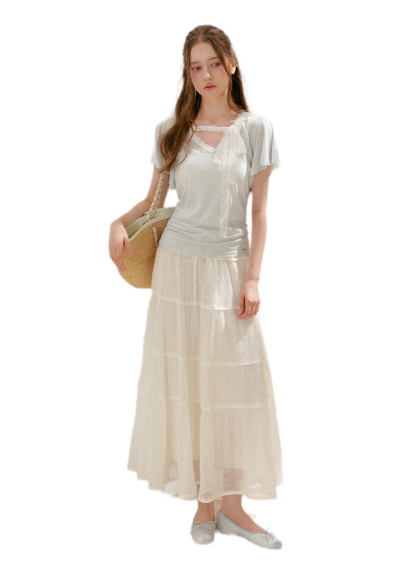 Snowflake Tencel Linen Lace T-shirt