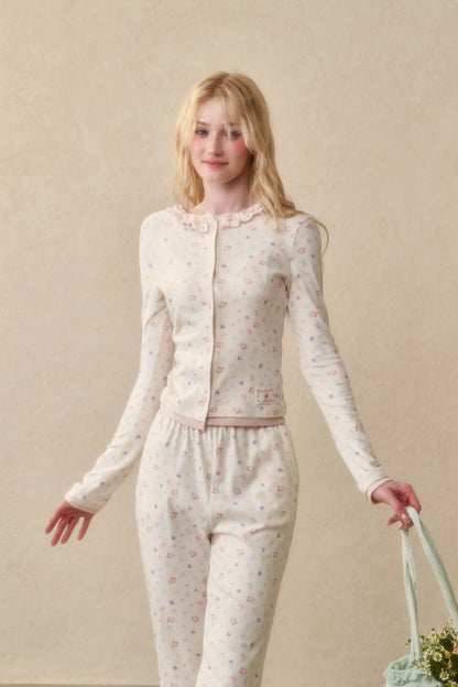 Fruit Print Layered Knit Set