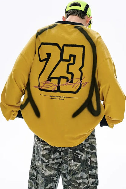Brushed Racing Graphic Long-Sleeve T-Shirt