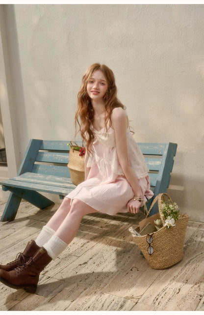 Cream Cotton Chiffon Camisole Dress