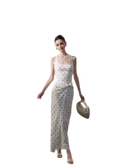 Polka Dot Twist-Knot Dress