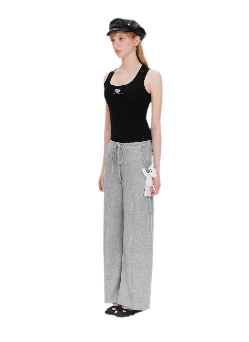 Fleece V-Waist Wide-Leg Pants