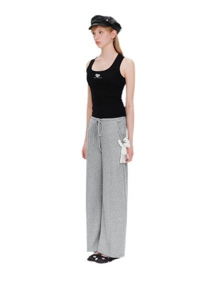 Fleece V-Waist Wide-Leg Pants
