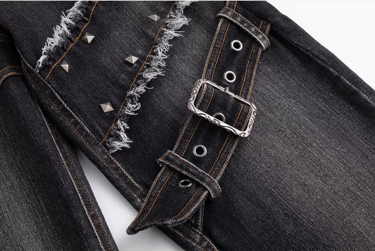 Skinny Grunge Flare Jeans