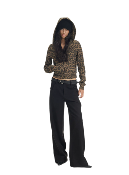 Low-Waist Wide-Leg Suit Trousers