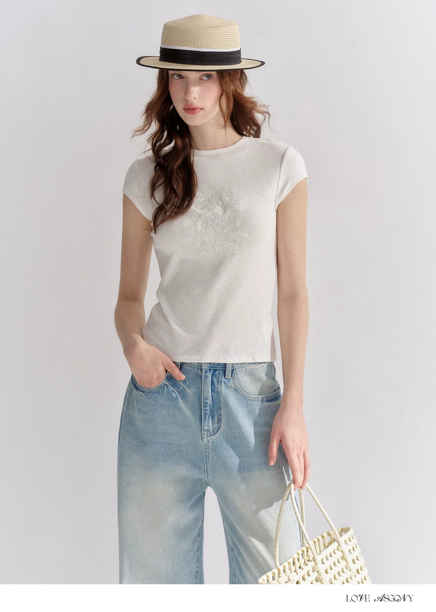 Embroidered Slim Fit Round Neck T-shirt