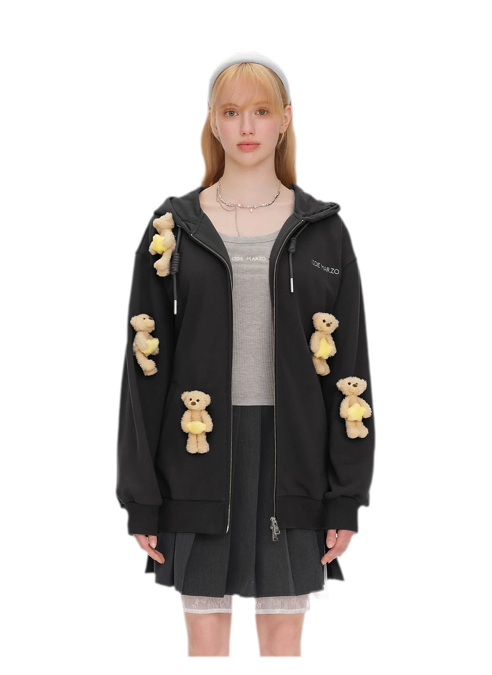 Bear Star Embroidered Hoodie