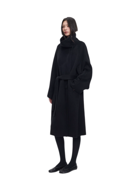 Double-Faced Wool Belted Coat