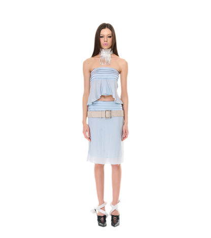 Textured Peplum Skirt Set