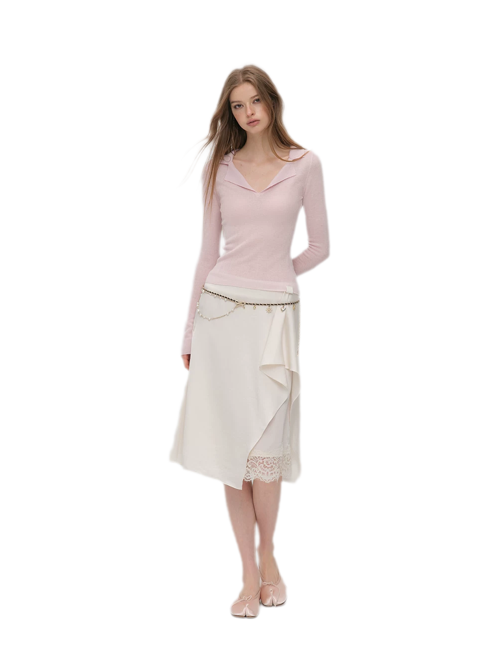 Silky Draped A-Line Skirt