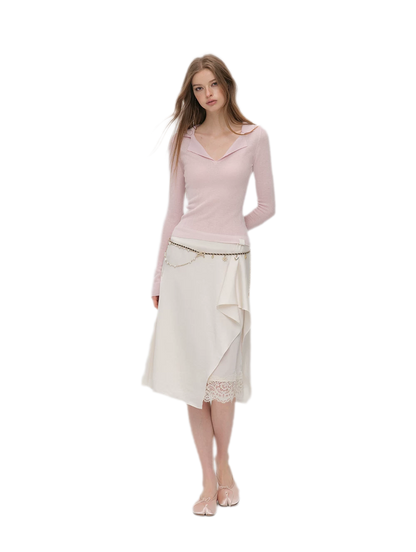 Silky Draped A-Line Skirt