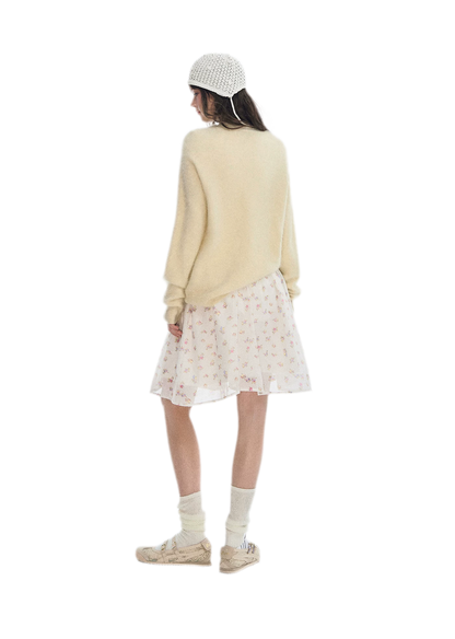 Brushed V-Neck Wool Sweater