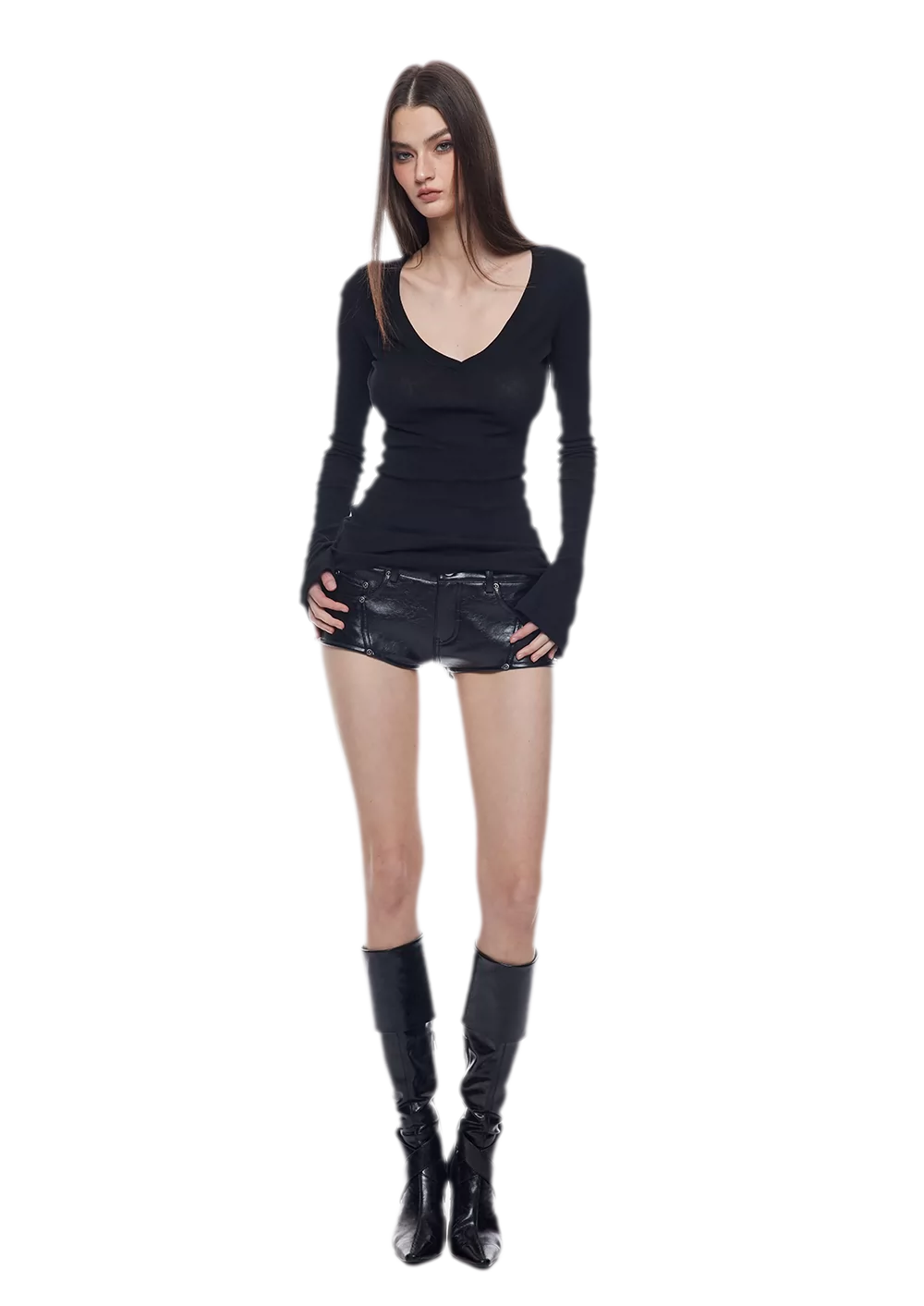 Glossy Faux Leather Shorts
