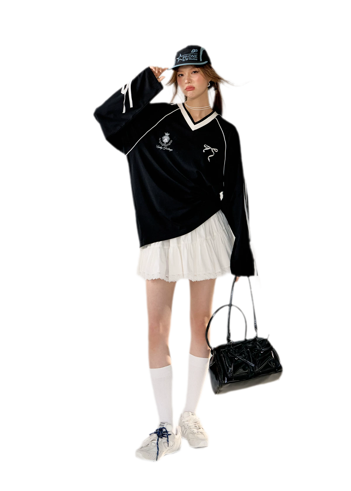 Blokette Jersey V-Neck Set