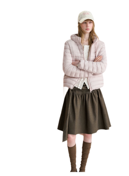 Lightweight Quilted Hooded Down Jacket