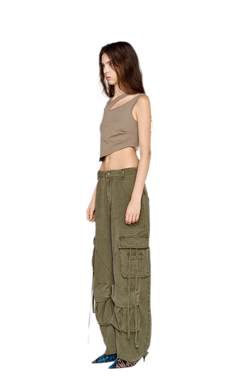 Deconstructed Asymmetric Cutout Tank Top