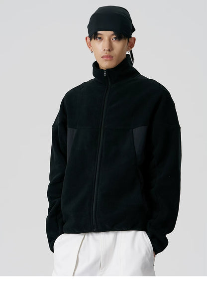 Curved Fleece Panel Jacket