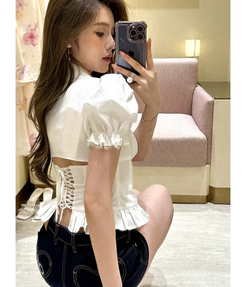 Back-Tie Puff Shirt