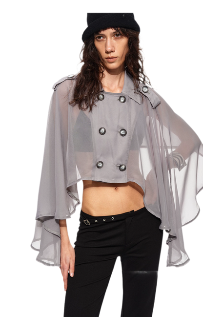 Sheer Trench Cape Top