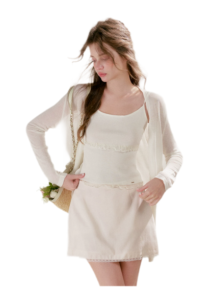 Lace Trim A-Line Mini Skirt