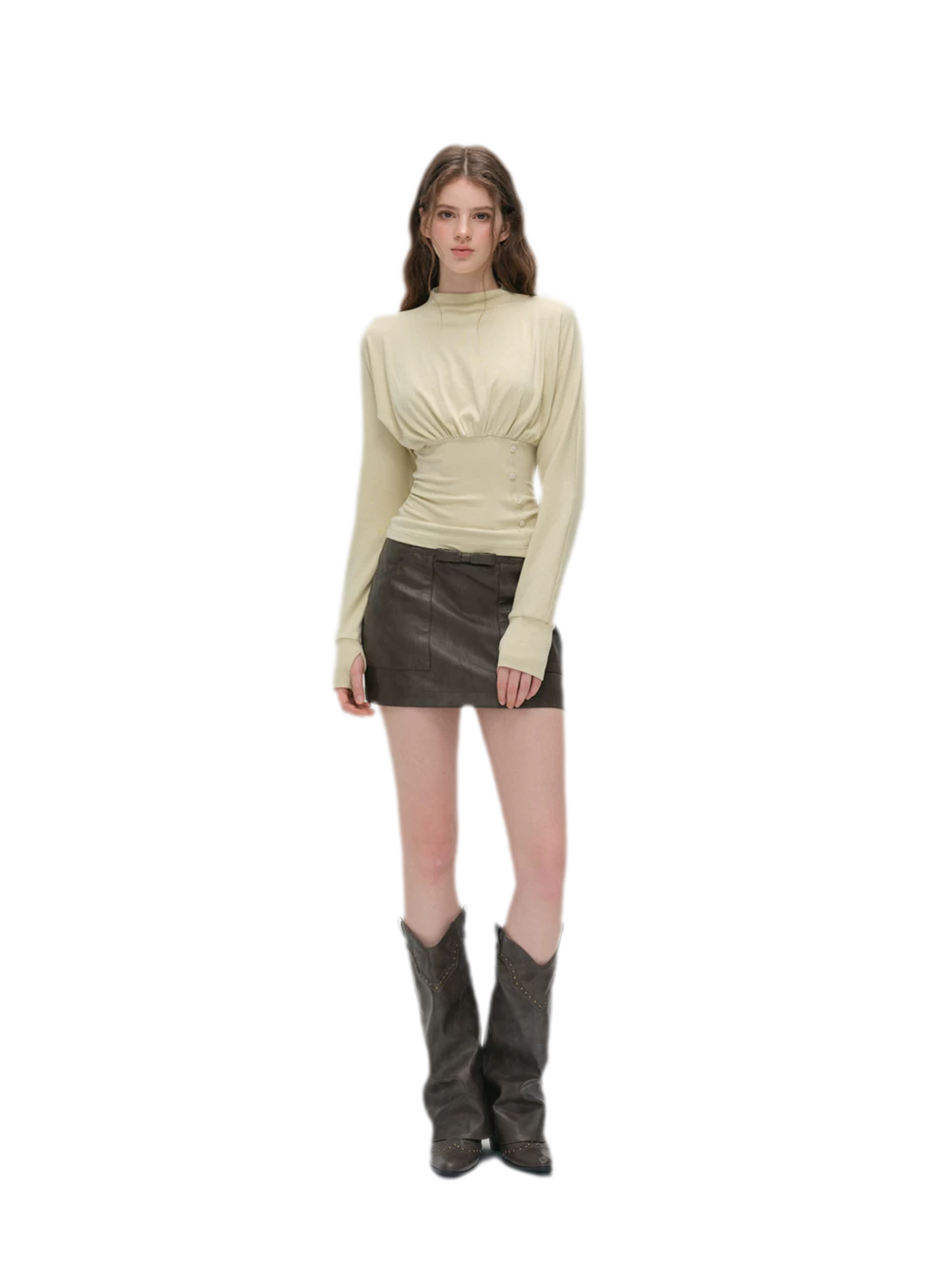 Textured Bow Mini Skirt