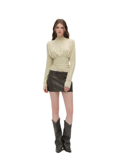 Textured Bow Mini Skirt