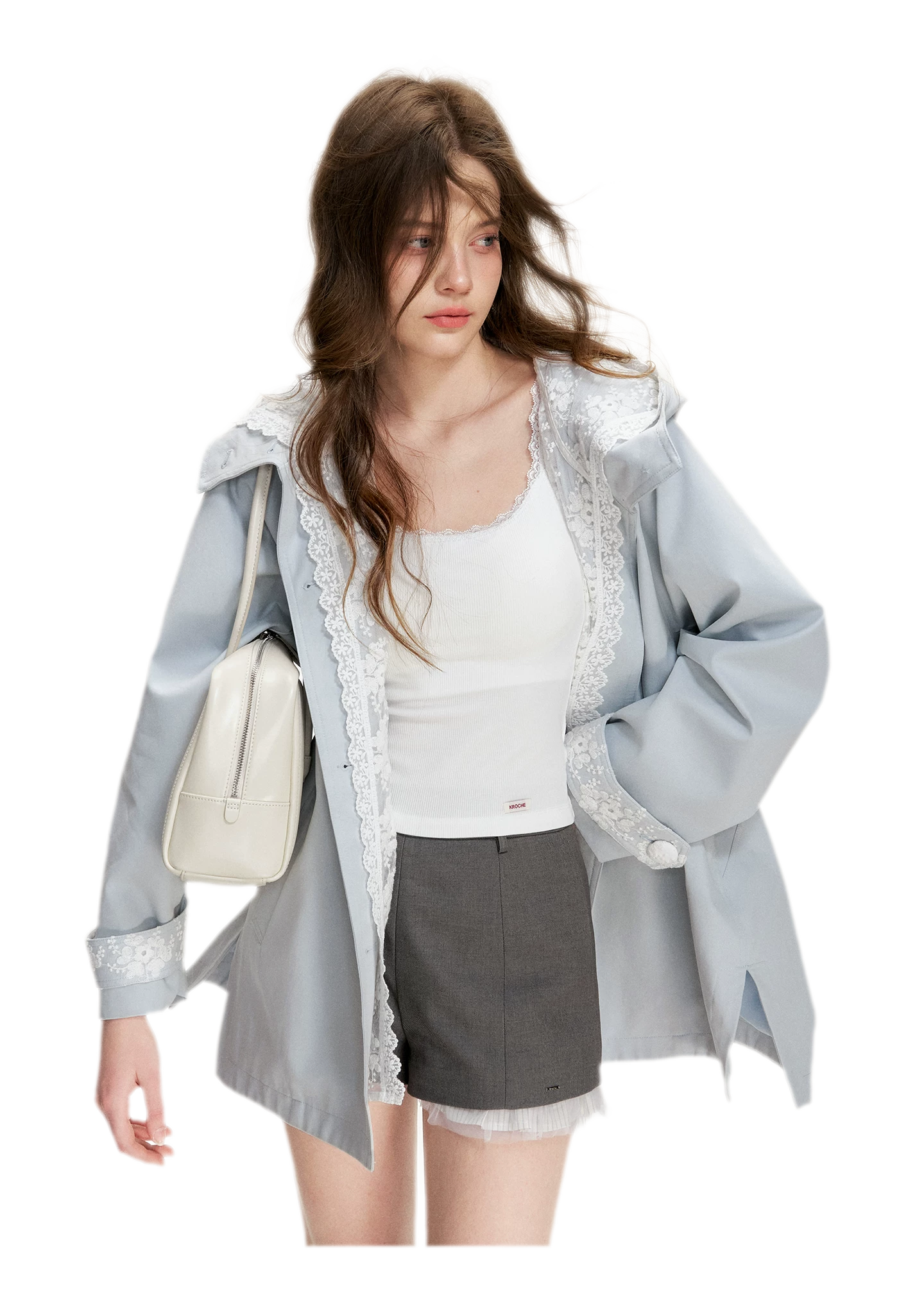 Lace Layered A-Line Windbreaker