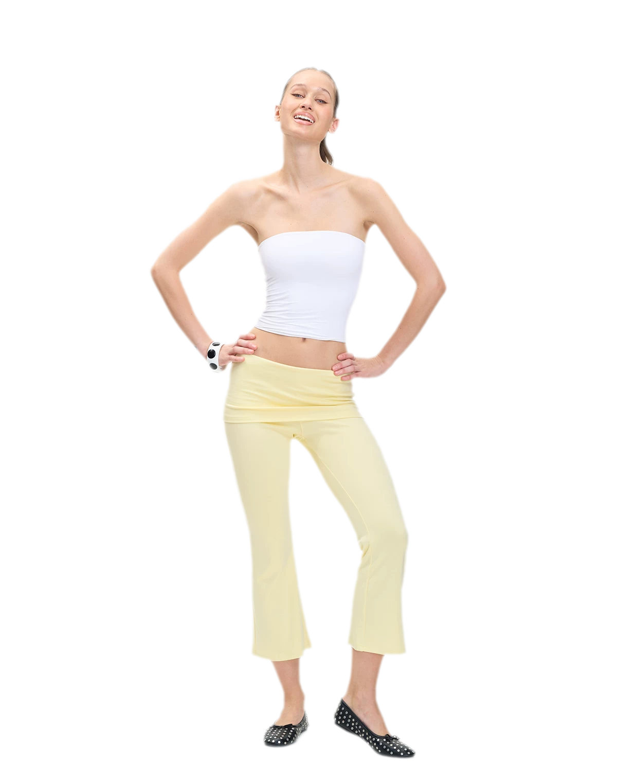 Capri Foldover Flare Pants
