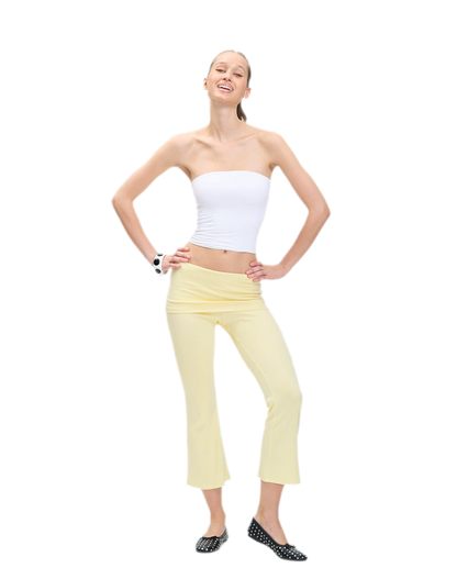 Capri Foldover Flare Pants