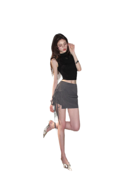 Sleeveless High Neck Tee