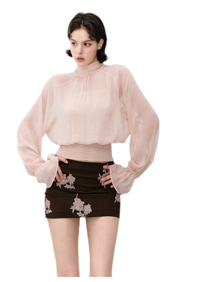 Reversible Chiffon Tie Blouse